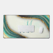 Elegant emerald green marmer faux goud glitter bureaumat (Keyboard & Muis)