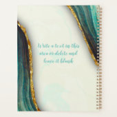 Elegant emerald green marmer faux goud glitter planner (Achterkant)