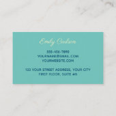 Elegant emerald green marmer faux goud glitter visitekaartje (Achterkant)