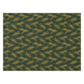 Elegant Emerald Green met Gold Floral Sprig Tafelkleed (Voorkant (Horizontaal))