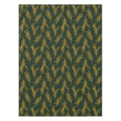 Elegant Emerald Green met Gold Floral Sprig Tafelkleed (Voorkant)