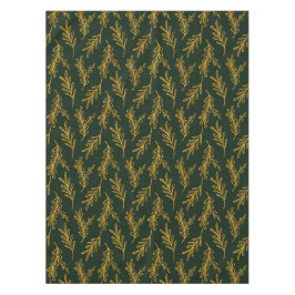 Elegant Emerald Green met Gold Floral Sprig Tafelkleed