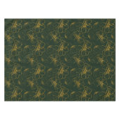 Elegant Emerald Green met Gold Floral Table Cloth Tafelkleed (Voorkant (Horizontaal))