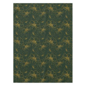 Elegant Emerald Green met Gold Floral Table Cloth Tafelkleed (Voorkant)