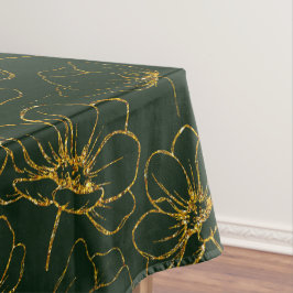 Elegant Emerald Green met Gold Floral Table Cloth Tafelkleed