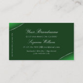 Elegant Emerald Green met Shimmery Silver Border Visitekaartje (Achterkant)
