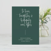 Elegant Emerald Green Modern Minimalist Wedding Programmakaart (Staand voorkant)