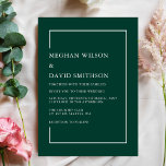 Elegant Emerald Green Modern Wedding Invitation Kaart<br><div class="desc">Elegant Simple Emerald Green Modern Wedding Invitation</div>