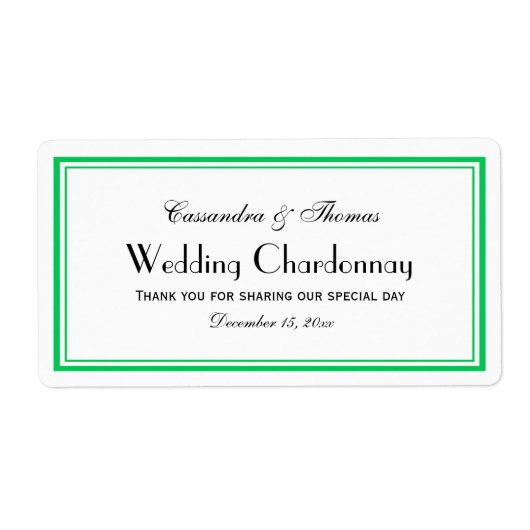 Elegant Emerald Green omhuld H Wijnflaconetiket Etiket (Voorkant)