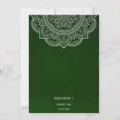Elegant Emerald Green Paisley Indian Hindu Wedding Save The Date (Achterkant)