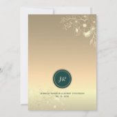 Elegant Emerald Green Photo Wedding Kaart (Achterkant)