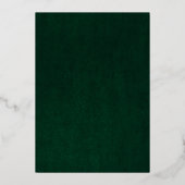 Elegant Emerald Green Quinceañera 15e verjaardag Folie Uitnodiging (Achterkant)