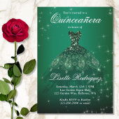 Elegant Emerald Green Quinceanera Kaart