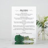 Elegant Emerald Green Roos Budget Wedding Menu (Staand voorkant)