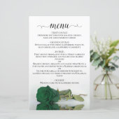 Elegant Emerald Green Roos Budget Wedding Menu (Staand voorkant)