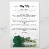 Elegant Emerald Green Roos Budget Wedding Menu (Voorkant)