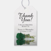 Elegant Emerald Green Roos Chic Wedding Bedankt Cadeaulabel (Voorkant)