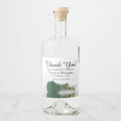 Elegant Emerald Green Roos Chic Wedding Bedankt Likeurfles Etiket (Voorkant)