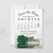 Elegant Emerald Green Roos Chic Wedding Calendar Save The Date (Voorkant)