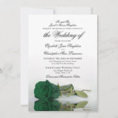 Elegant Emerald Green Roos Formal Wedding Kaart (Voorkant)