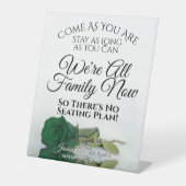Elegant Emerald Green Roos Open Seating Wedding Reclamebord Met Voetstuk (Voorkant)