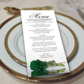 Elegant Emerald Green Roos Reflections Wedding Menu