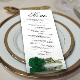 Elegant Emerald Green Roos Reflections Wedding Menu