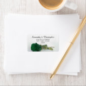 Elegant Emerald Green Roos Wedding Address Etiket (Insitu)