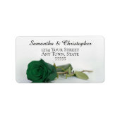 Elegant Emerald Green Roos Wedding Address Etiket (Voorkant)