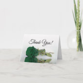 Elegant Emerald Green Roos Wedding Photo Inside Bedankkaart (Voorkant)