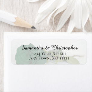 Elegant Emerald Green Roos Wedding Return Address Etiket