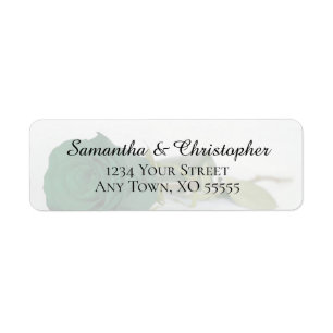 Elegant Emerald Green Roos Wedding Return Address Etiket