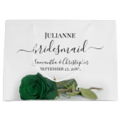 Elegant Emerald Green Rose Posh Bridesmaid Wedding Groot Cadeauzakje (Voorkant)