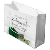 Elegant Emerald Green Rose Posh Bridesmaid Wedding Groot Cadeauzakje (Voorkant Gekanteld)