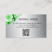 Elegant Emerald Green Rozen Boho Wedding Website Informatiekaartje (Voorkant)