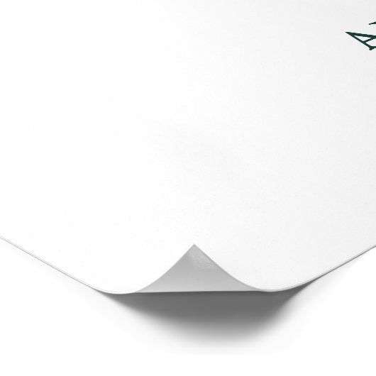 Elegant Emerald Green Script Huwelijkswelkomstbord Poster (Hoek)