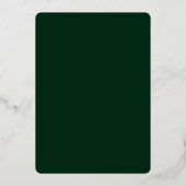 Elegant Emerald Green silk Gold moderne bruiloft Folie Uitnodiging (Achterkant)