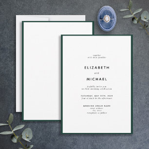 Elegant Emerald Green Typography Wedding Kaart