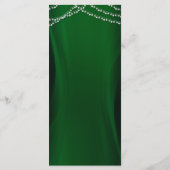 Elegant emerald Green voor kerstbruiloft Menu (Achterkant)