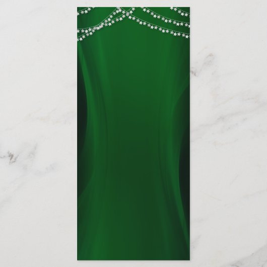 Elegant emerald Green voor kerstbruiloft Menu (Achterkant)