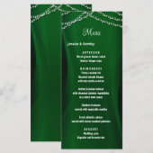 Elegant emerald Green voor kerstbruiloft Menu (Voorkant / Achterkant)