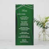 Elegant emerald Green voor kerstbruiloft Menu (Staand voorkant)