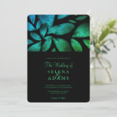 Elegant Emerald Green Waterverf Foliage Wedding Kaart (Staand voorkant)