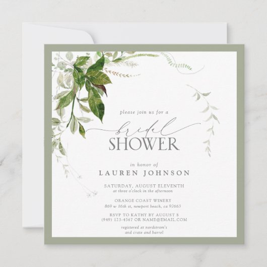 Elegant Emerald Green Waterverf Vrijgezellenfeest Kaart (Voorkant)