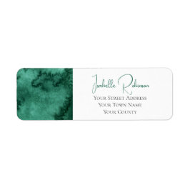 Elegant Emerald Green Waterverf Wash Wedding Etiket