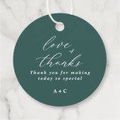 Elegant Emerald Green Wedding Classy Round Bedankjes Labels (Achterkant)