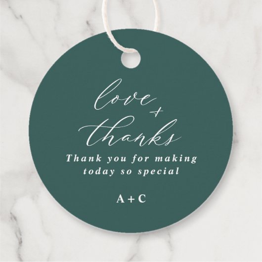 Elegant Emerald Green Wedding Classy Round Bedankjes Labels (Achterkant)