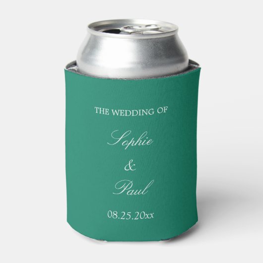 Elegant Emerald Green Wedding Favor Koelbox Blikjeskoeler (Blikje Voorkant)