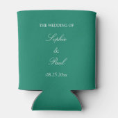Elegant Emerald Green Wedding Favor Koelbox Blikjeskoeler (Achterkant)