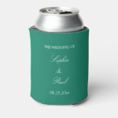 Elegant Emerald Green Wedding Favor Koelbox Blikjeskoeler (Blikje Achterkant)